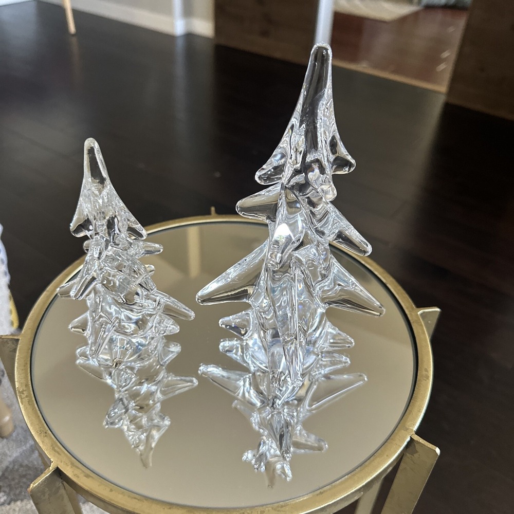 VTG  Sigma The tasteseter‎  24 Lead Crystal 6"  AND 8" Christmas Trees  Japan